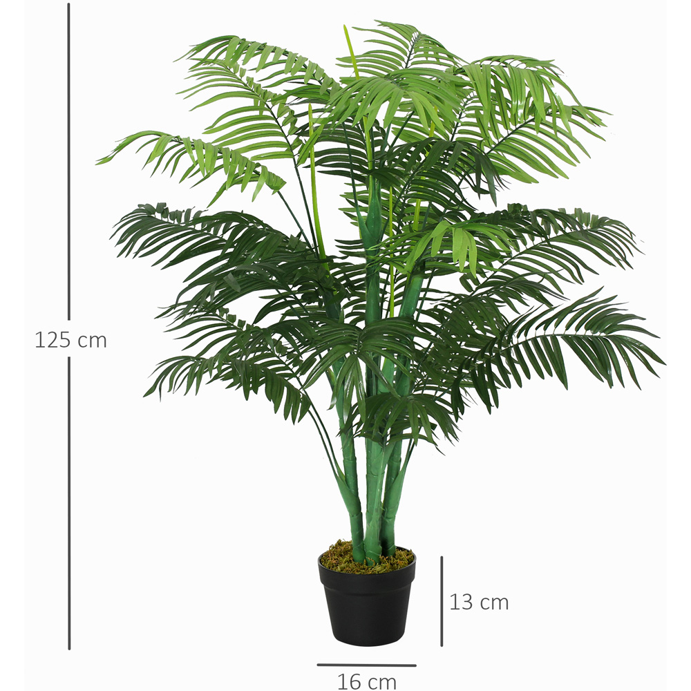 Outsunny Tropical Palm Tree Artificial Plant In Pot 4ft Image 3