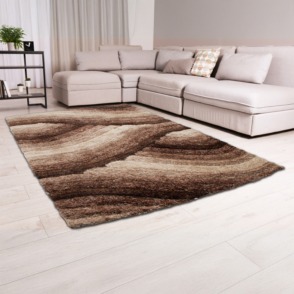 DS Living Wave Mocha Ultra Plush Rug 160 x 230cm Image 2