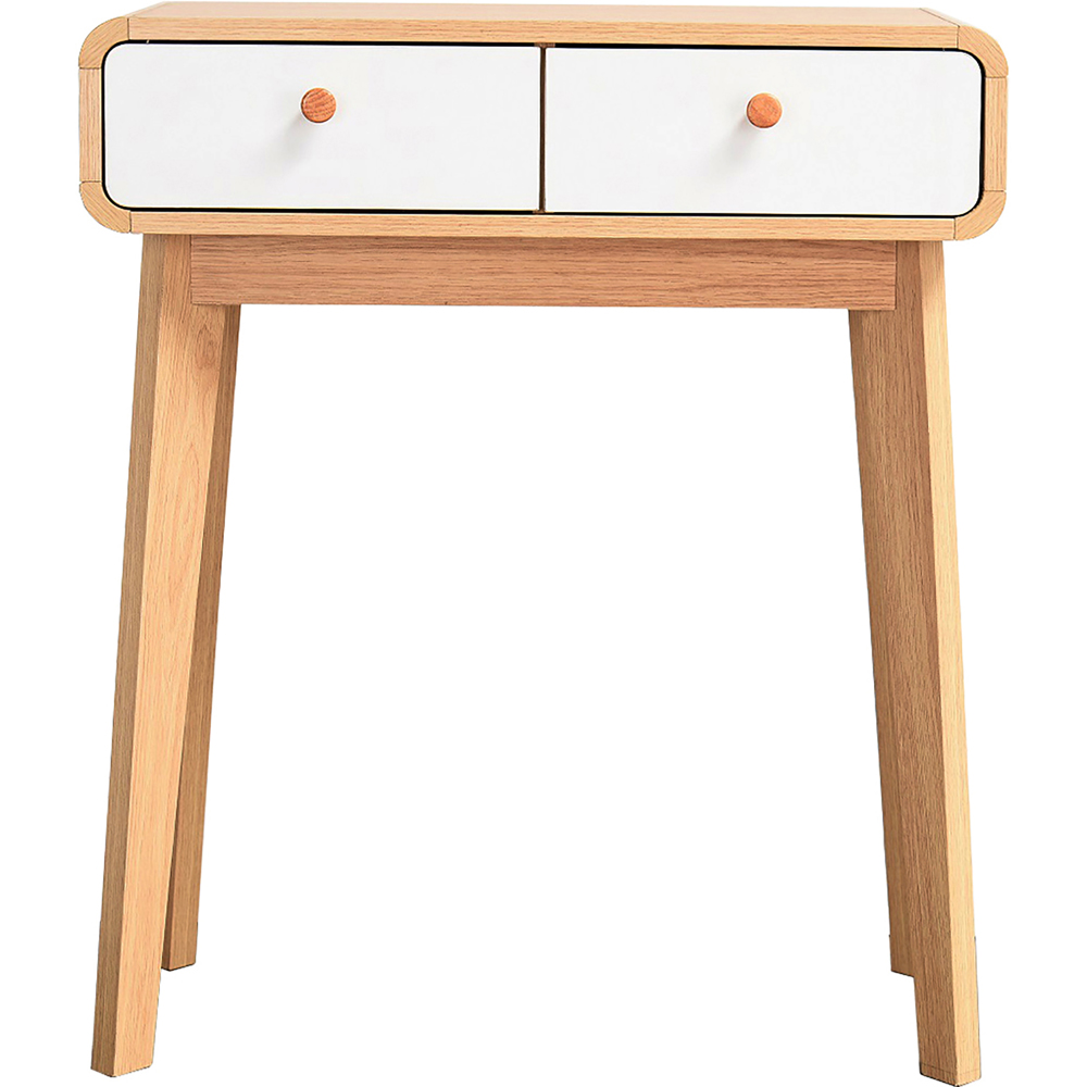 Loft24 Cassie 2 Drawer Oak White Console Table Image 4