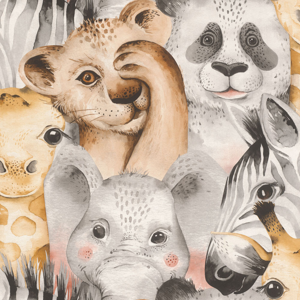 Rasch Bambino Zoo Animals Multicolour Wallpaper Image 1