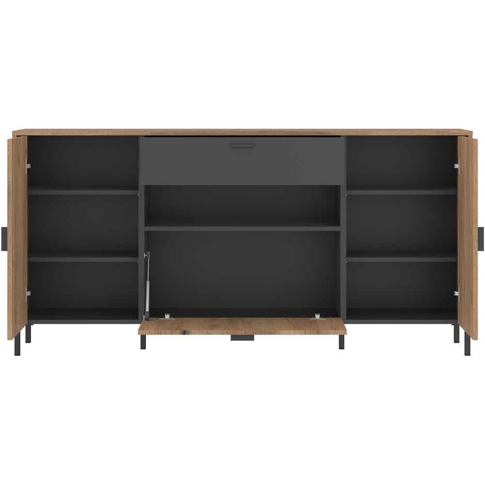 Furniture To Go Arundel 3 Door Single Drawer Single Shelf Oak Sideboard Image 3