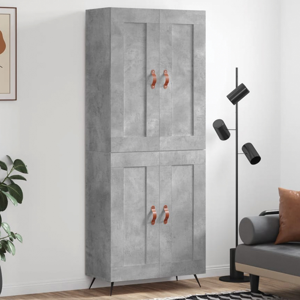 vidaXL 4 Door Concrete Grey Highboard Image 1