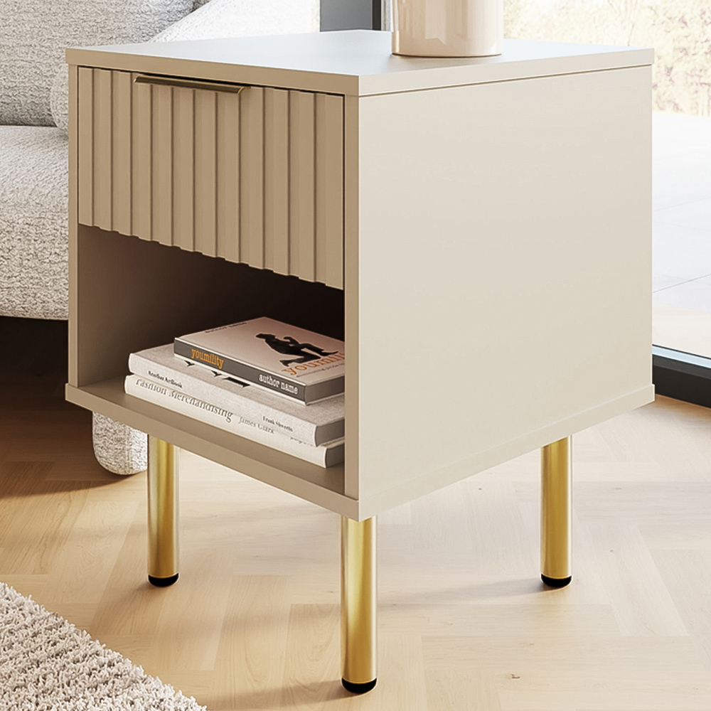 GFW Nervata Cream Lamp Table Image 1