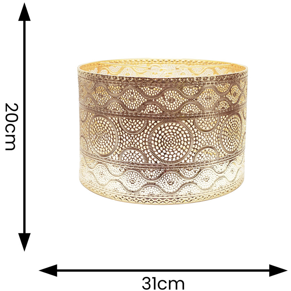 ValueLights Casablanca Gold Metal Easy Fit Drum Lamp Shade Image 5