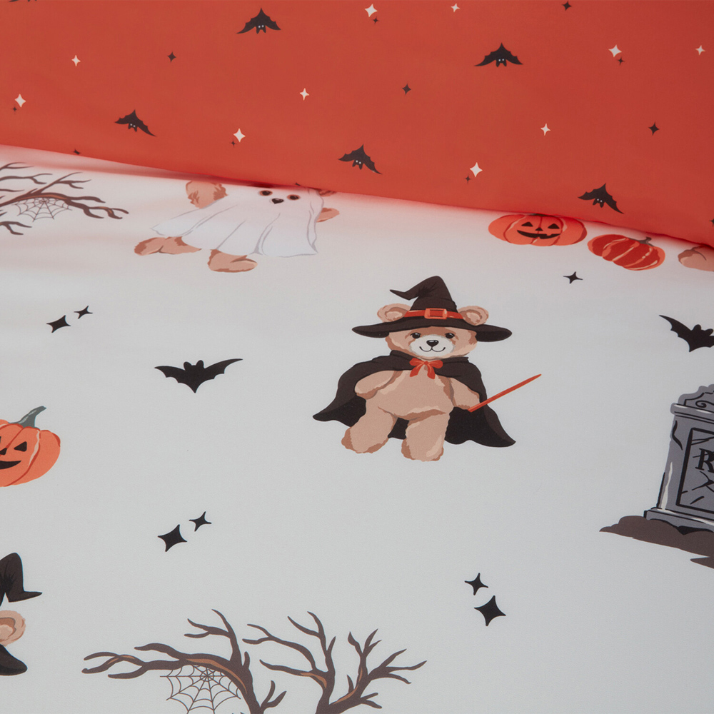 Buddy Bear Halloween Duvet Set Natural King Image 5