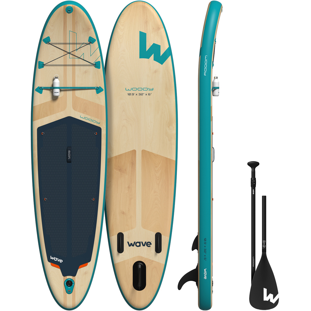 Wave Woody Aqua Stand Up Paddle Board and Accessories 10ft 9inch Image 2