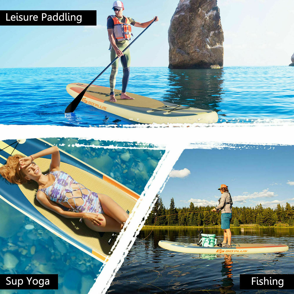Costway Yellow Inflatable Surfboard Set 11ft Image 8