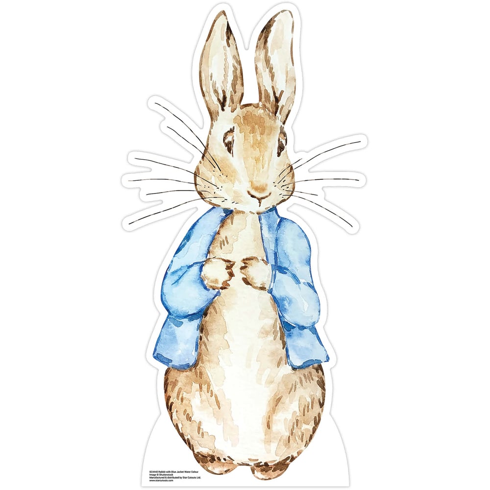 Star Cutouts Rabbit with Blue Jacket Cardboard Cutout 3.1ft Image 1