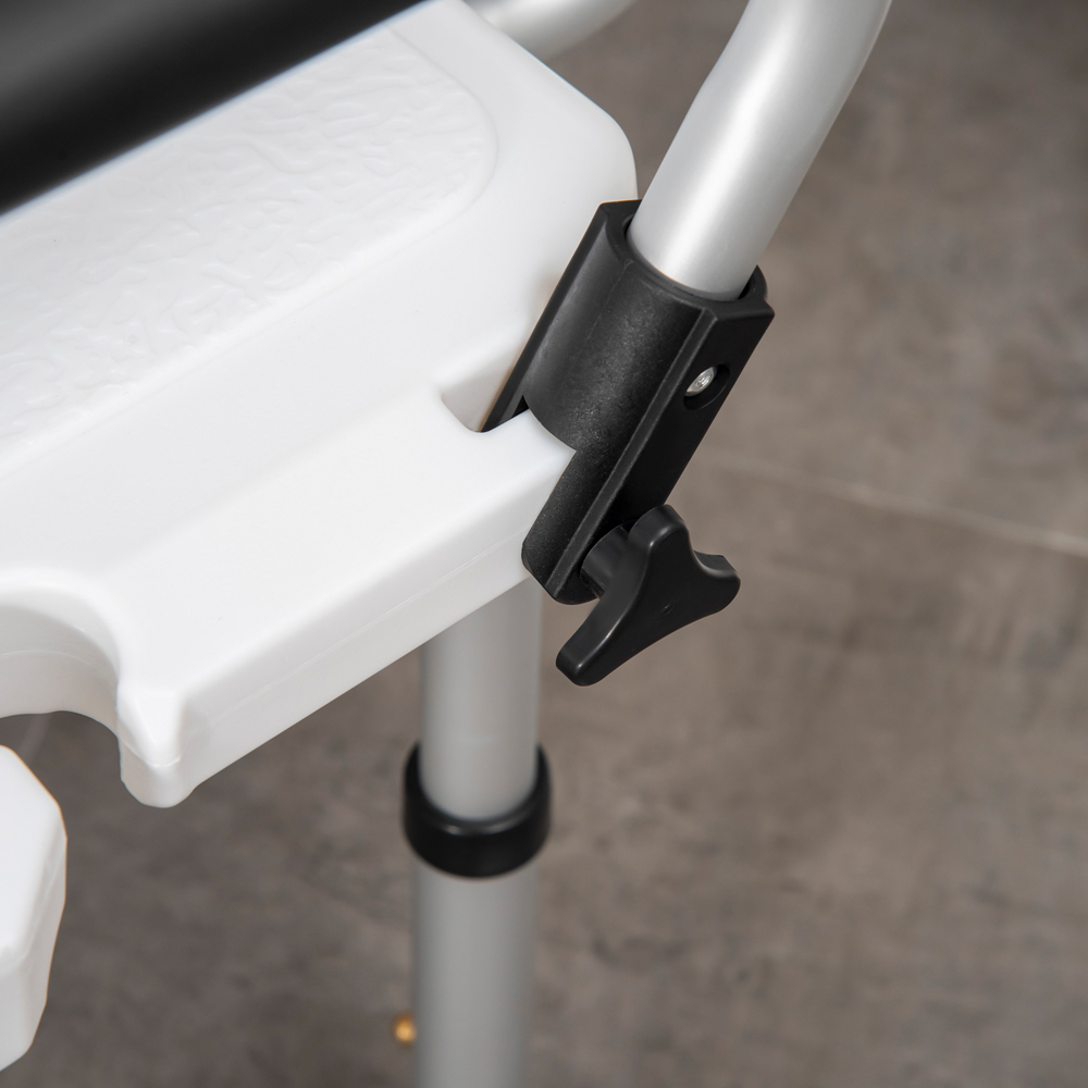 HOMCOM White Adjustable Shower Stool Image 3