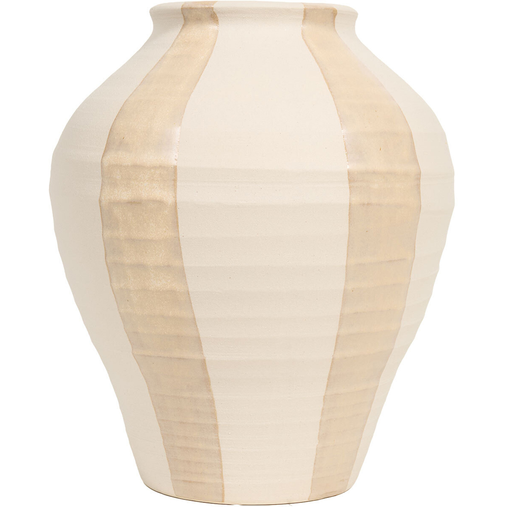 Margot Striped Stone Vase Neutral Image 2