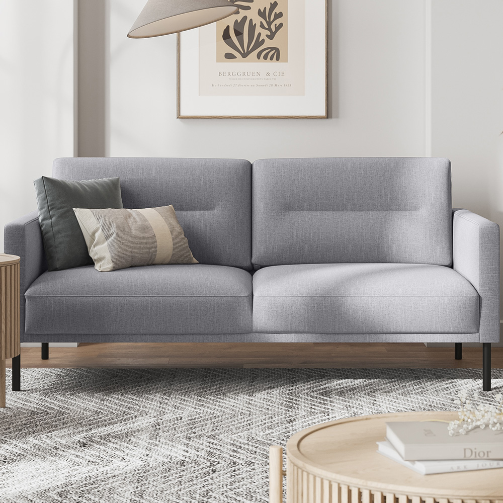 Florence Larvik 2.5 Seater Grey Sofa with Black Legs Image 1