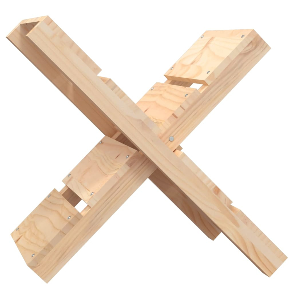 vidaXL Natural Pine Wood Firewood Log Holder 48 x 47 x 39.5cm Image 1