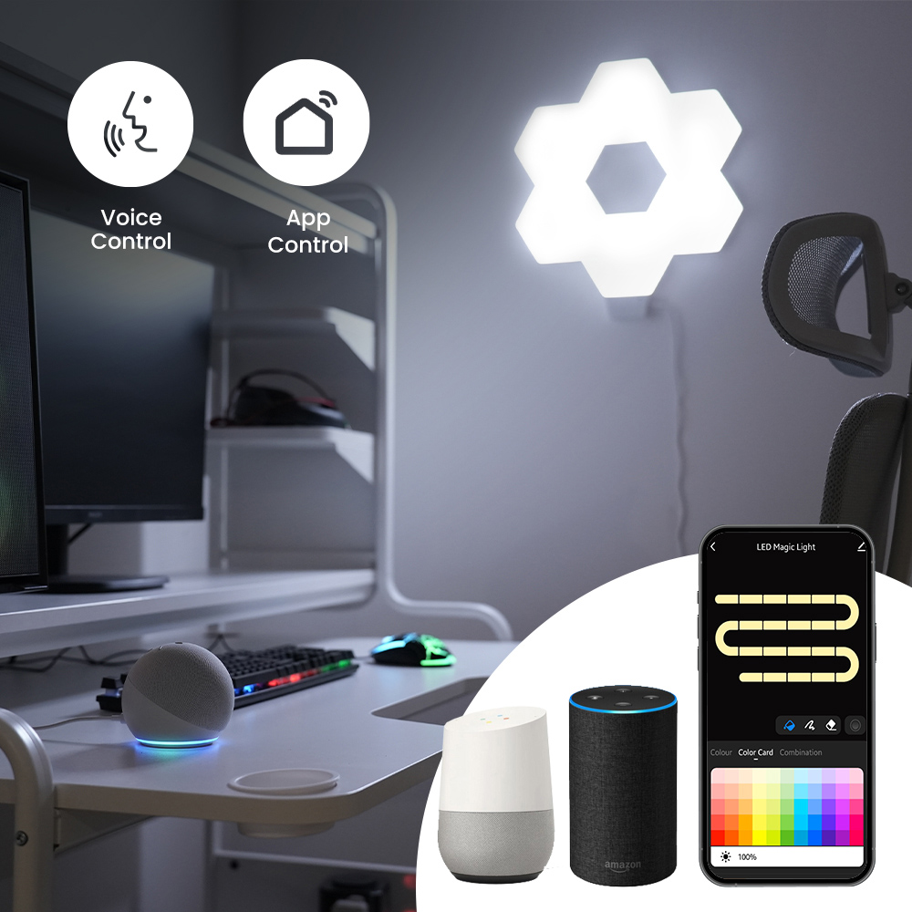 ValueLights Smart App-Control Music Sync Wall Gaming Hexagon Light Kit Image 6