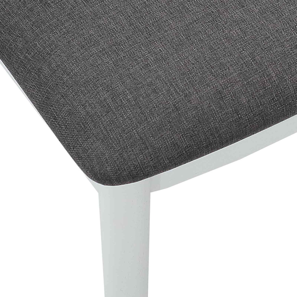 vidaXL Set of 2 White and Grey Rubberwood Curved Vintage Dining Chairs Image 5
