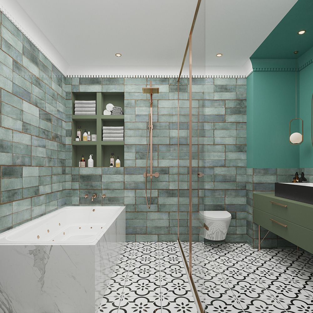 Bien Juno Emerald Gloss Ceramic Wall Tile 300 x 900mm 6 Pack Image 15