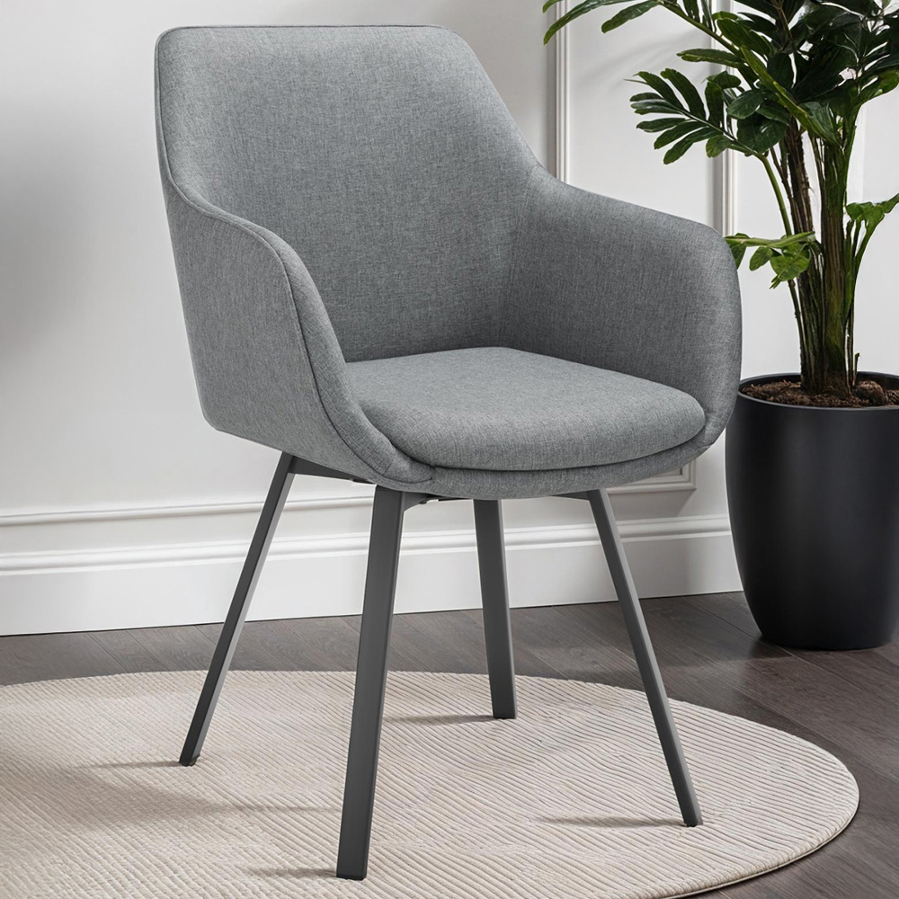 tectake Alicon Set of 6 Anthracite Dining Chair Image 1