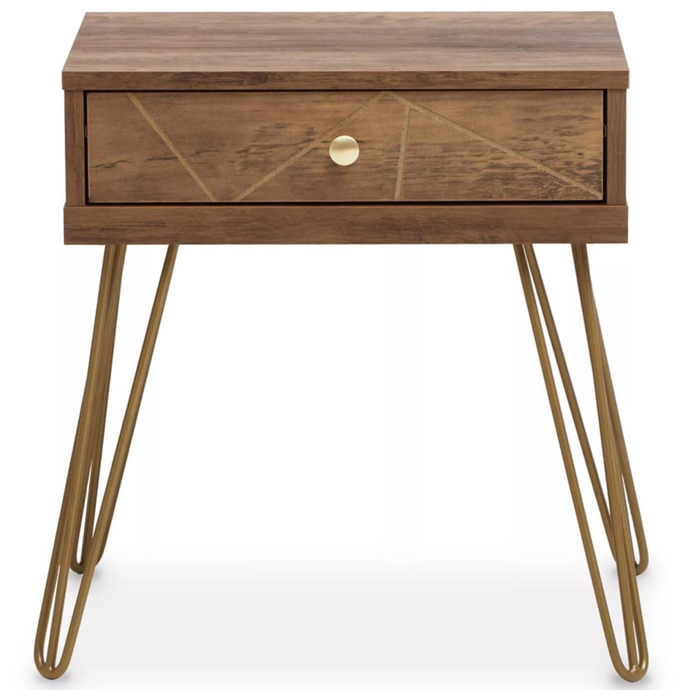 Interiors by Premier Flori Single Drawer Veneer Side Table Image 3