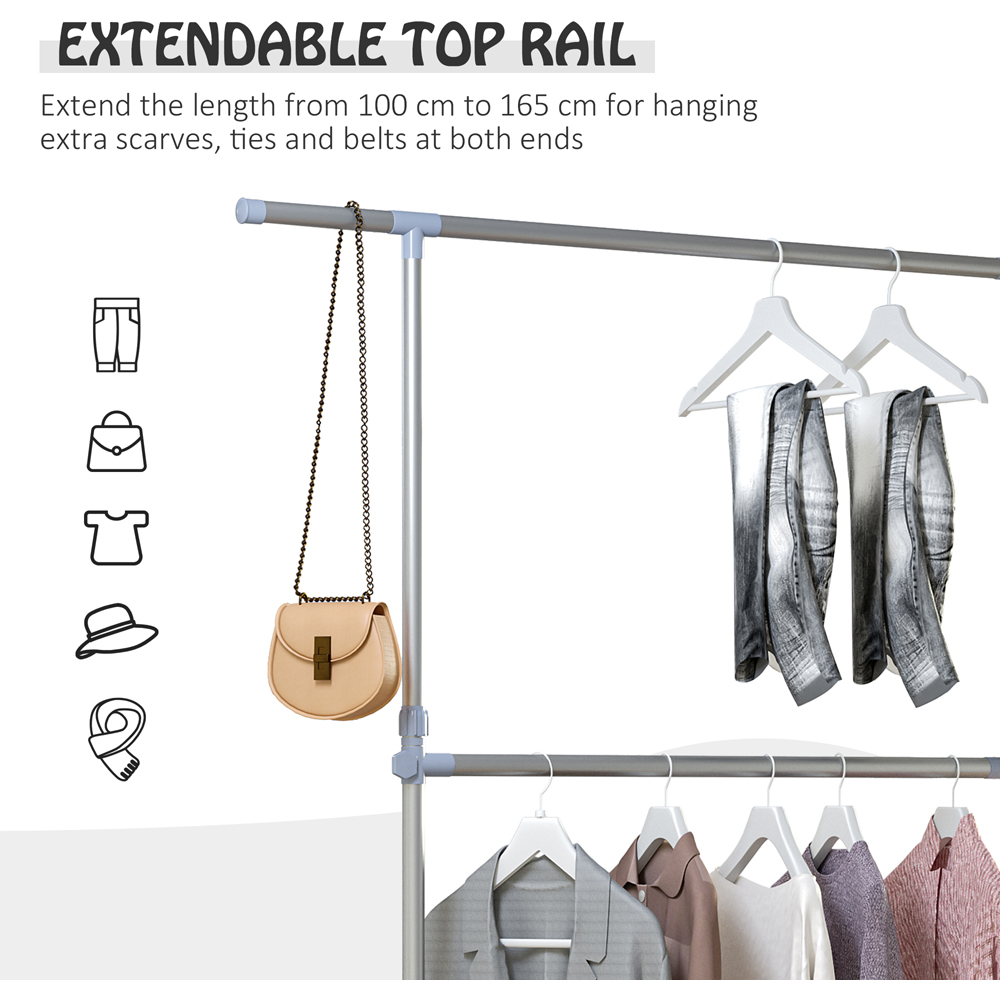 Portland Grey Metal Adjustable Coat Rack Image 5