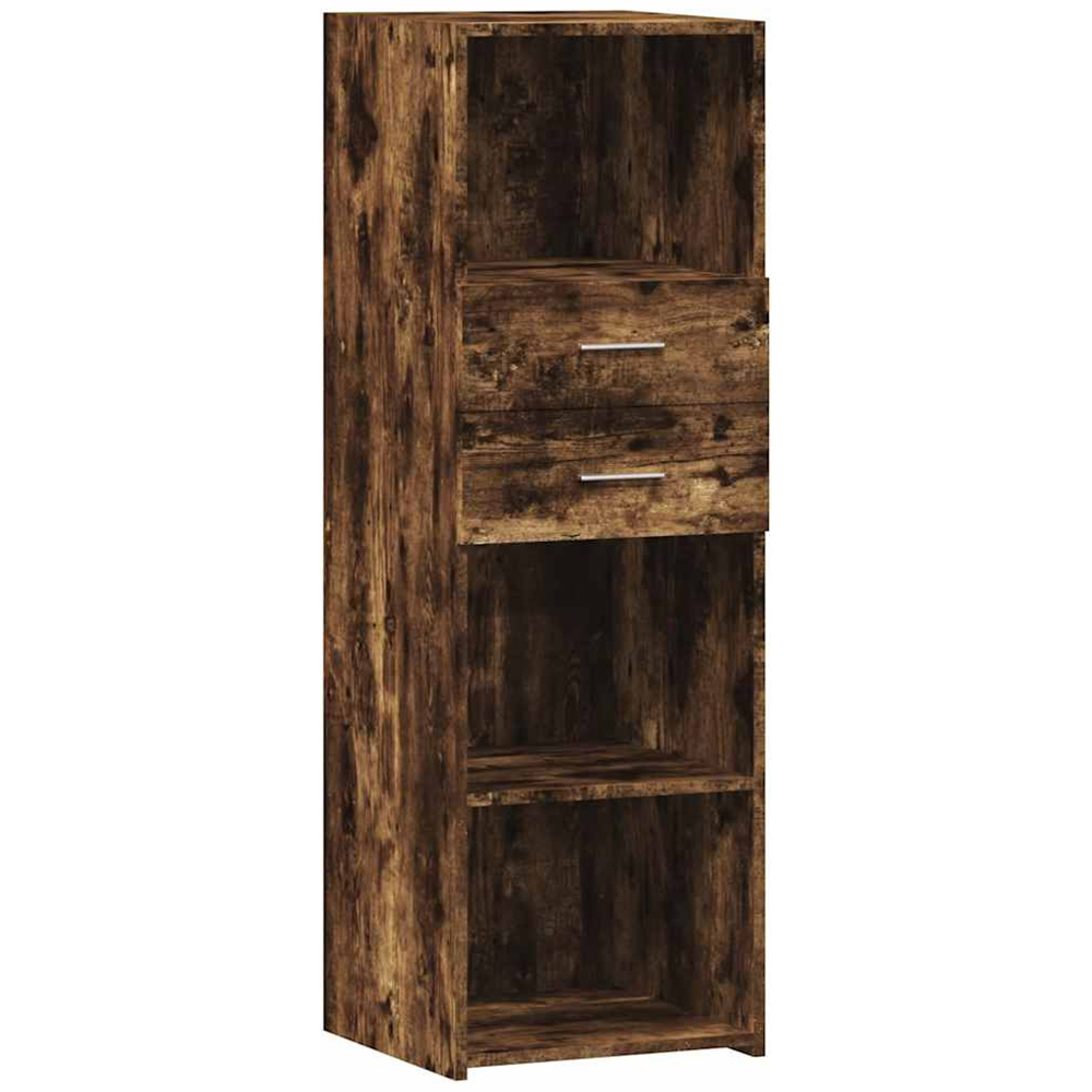 vidaXL 2 Drawer 3 Open Shelf Smoked Oak Highboard Image 2