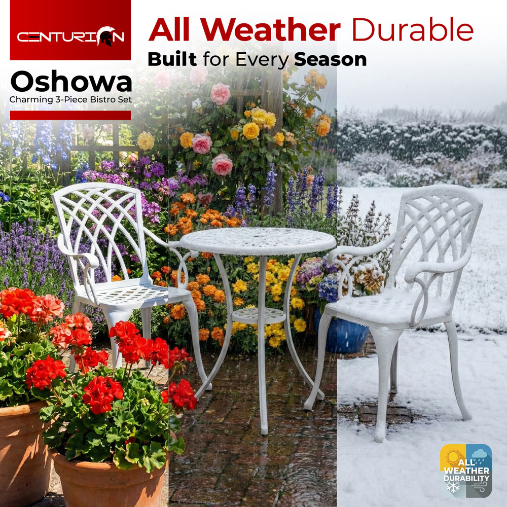 Centurion Supports OSHOWA 2 Seater White Bistro Set Image 7