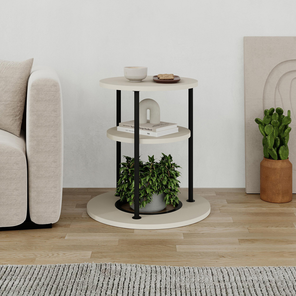 Decortie Grova 3-Tier Sandstone Side Table Image 4