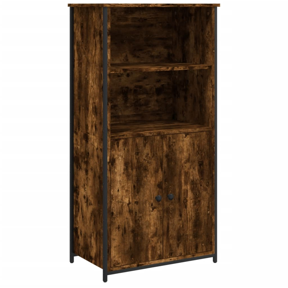 vidaXL 2 Door 2 Shelf Smoked Oak Highboard Image 2