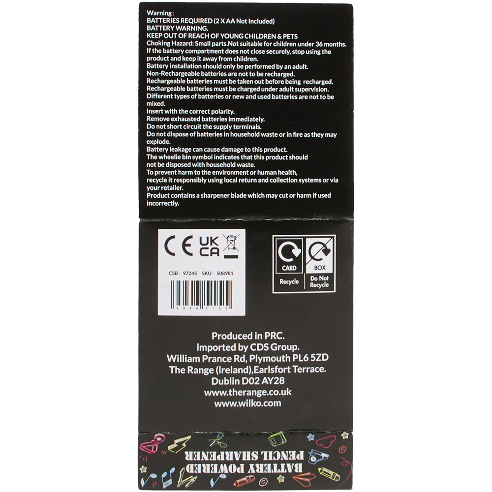 Battery-Operated Pencil Sharpener Black Image 6
