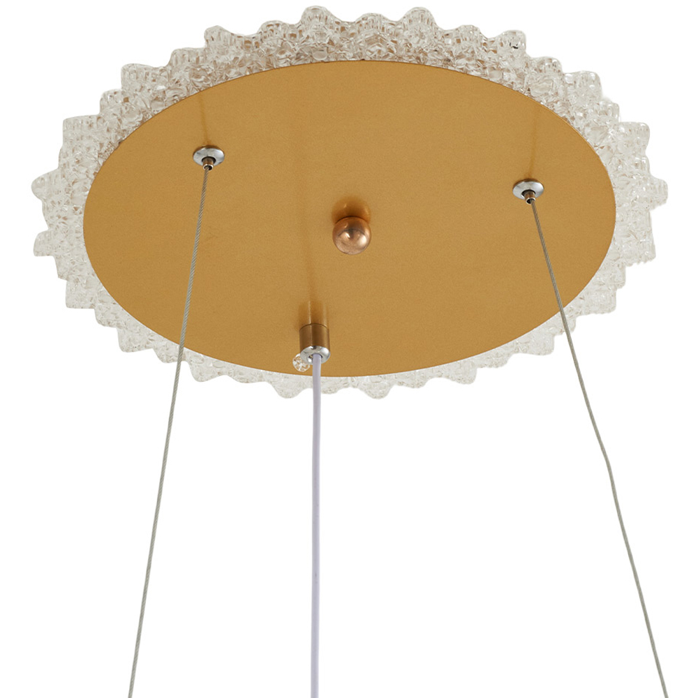 Living and Home Gold and Clear Interlocking Ring LED Pendant Light 60W Image 7