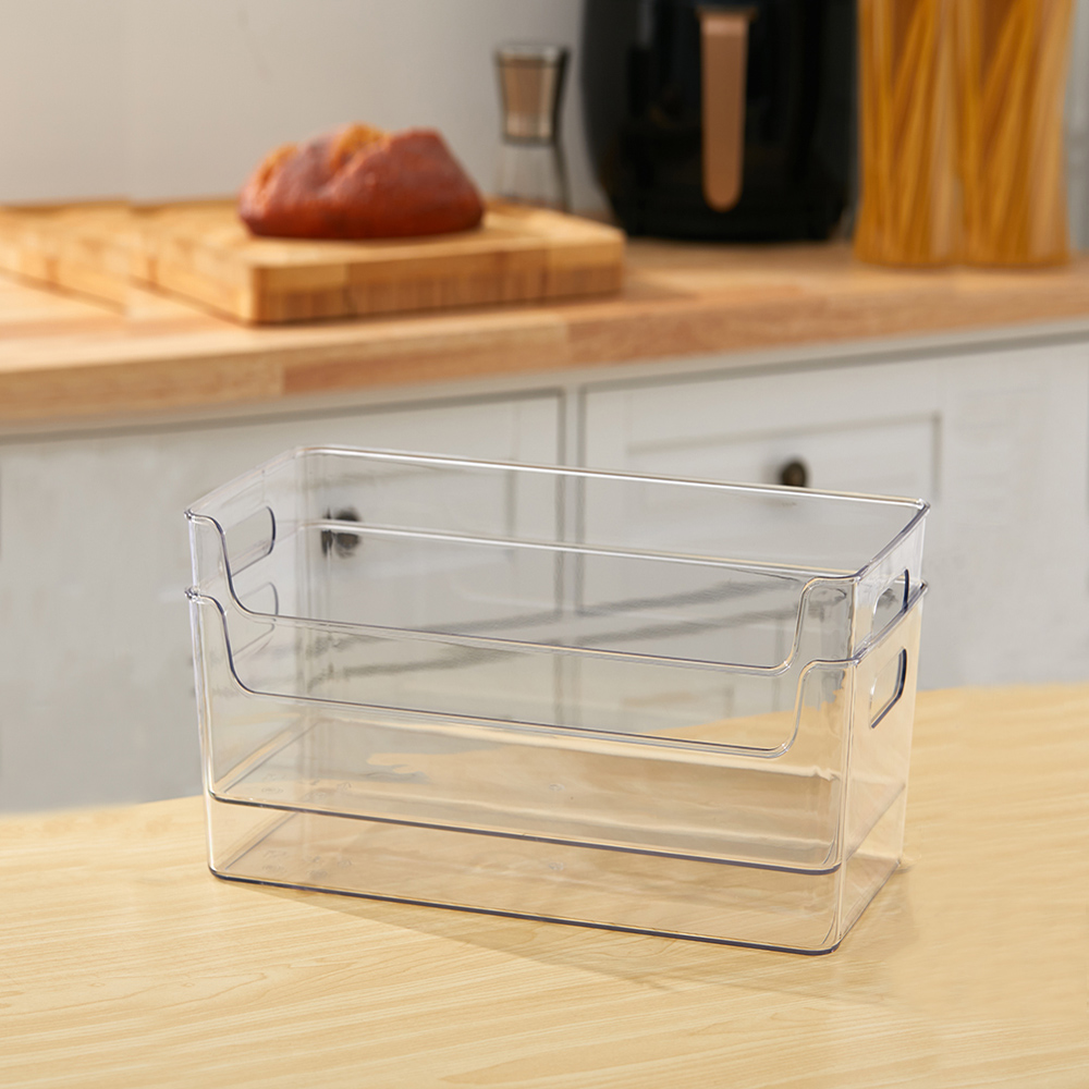 Living and Home Stackable Fridge Storage Organiser with Handle 2 Pack Image 2