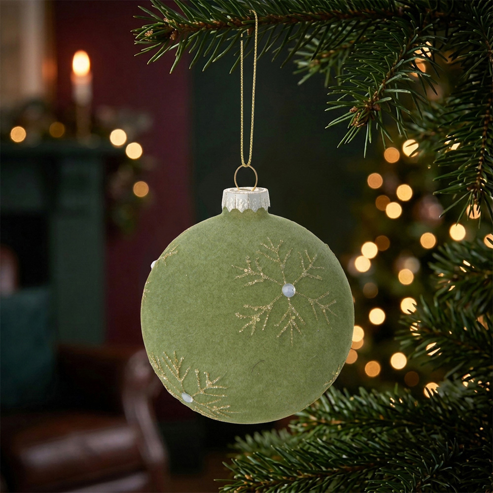 Flocked Patterned Bauble Image 7