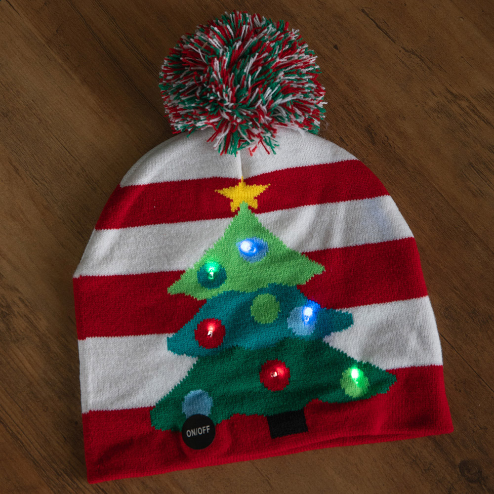 Samuel Alexander 6 Multicoloured LED Christmas Tree Flashing Party Festive Beanie Hat Image 3