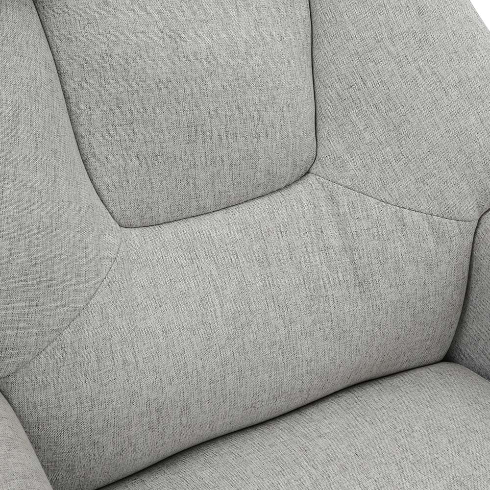 Living and Home Light Grey Linen Duck Foot Base Swivel Recliner with Ottoman Image 8