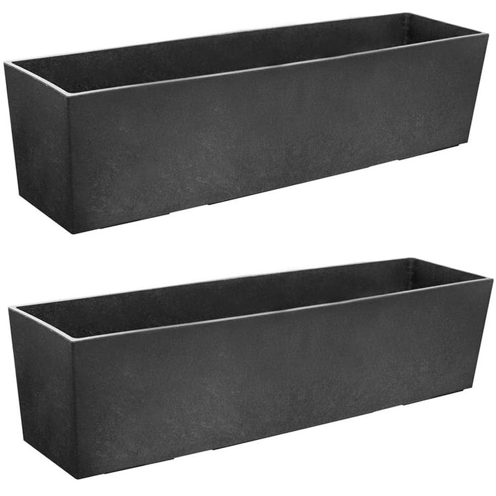 Garden Gear Sonata Slate Trough 15cm 2 Pack Image 1