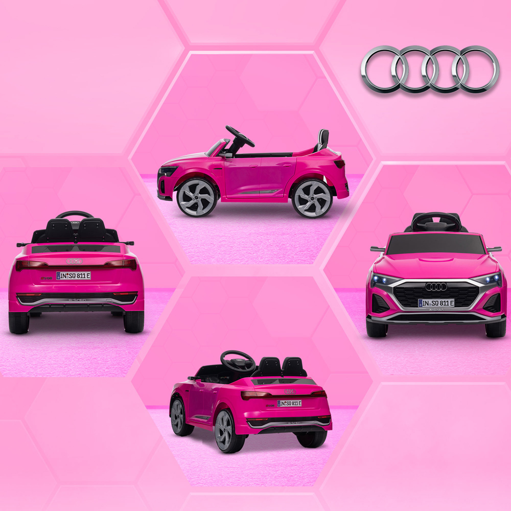 Tommy Toys Pink Audi Q8 E-tron Sportback Licensed Kids Electric Car with Remote Image 3