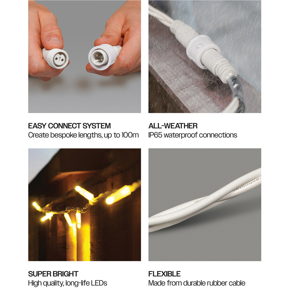Eagle Connect Warm White LED White String Light 65m Image 6