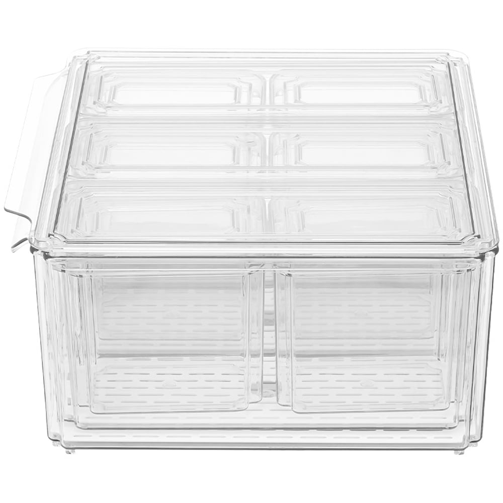 Living and Home 10 Piece Clear Stackable Fridge Storage Organiser Set Image 3