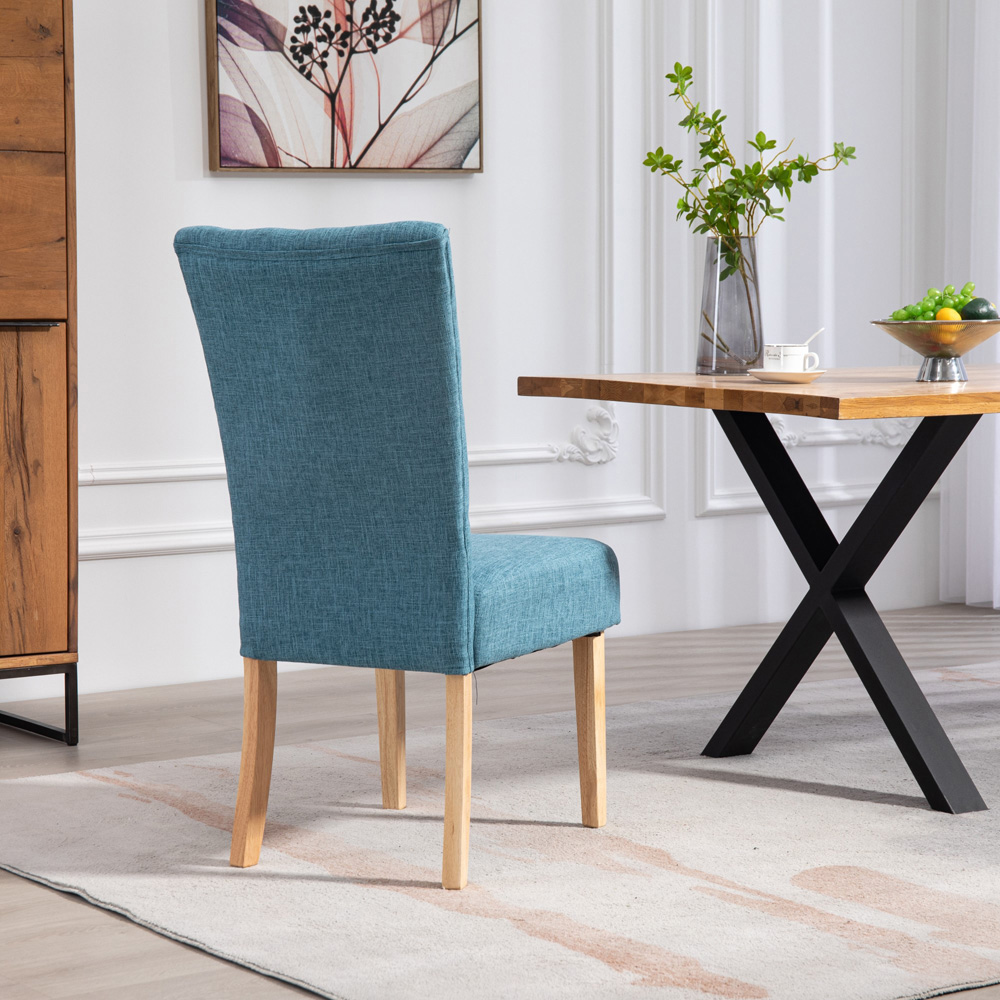 Artemis Home Carrara Set of 2 Teal Pienza Fabric Dining Chairs Image 5
