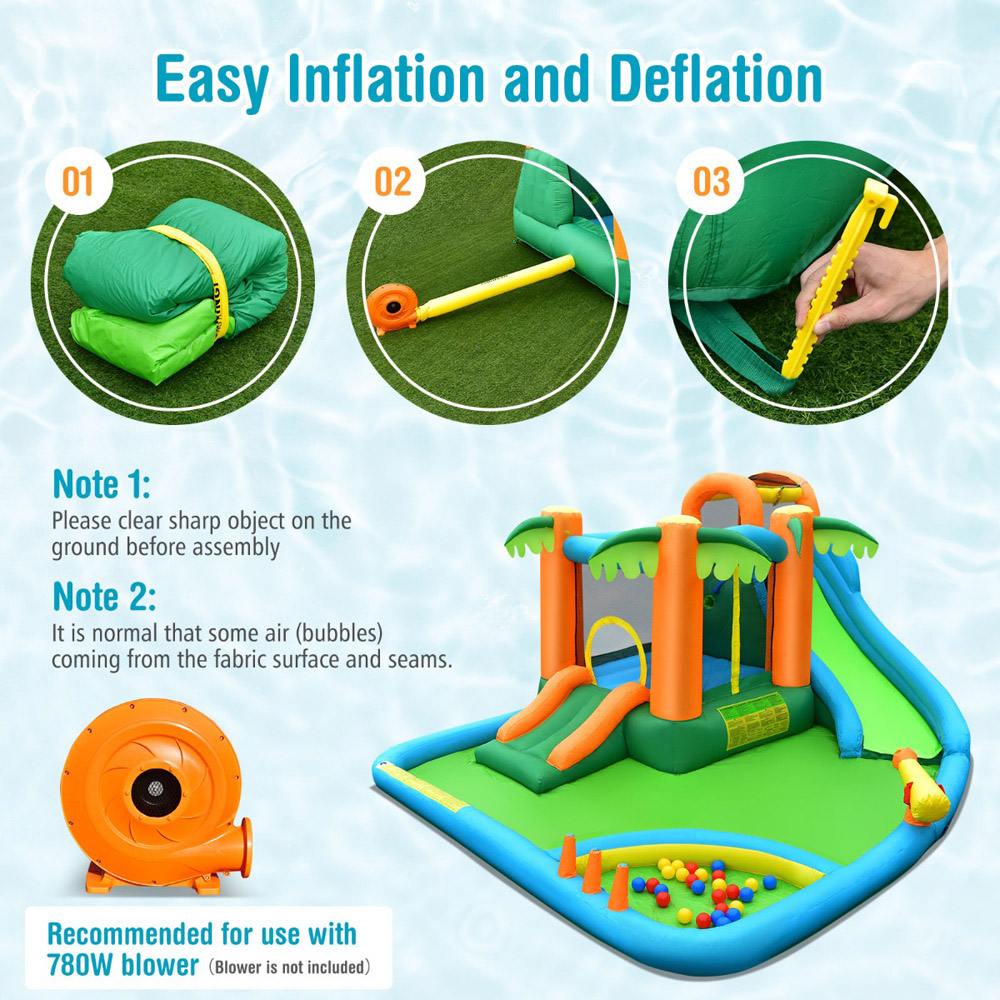 Costway 7 in 1 Inflatable Bounce House with Slide and Trampoline Image 5