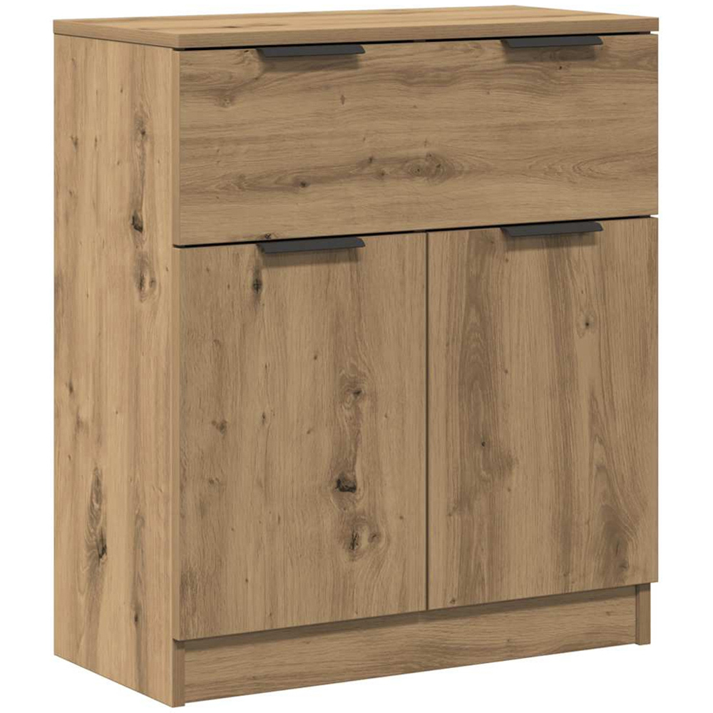 vidaXL 2 Door Single Drawer Artisan Oak Sideboard Image 2