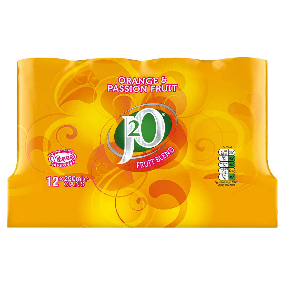 J2O Orange and Passion Fruit 12 x 330ml Image 1