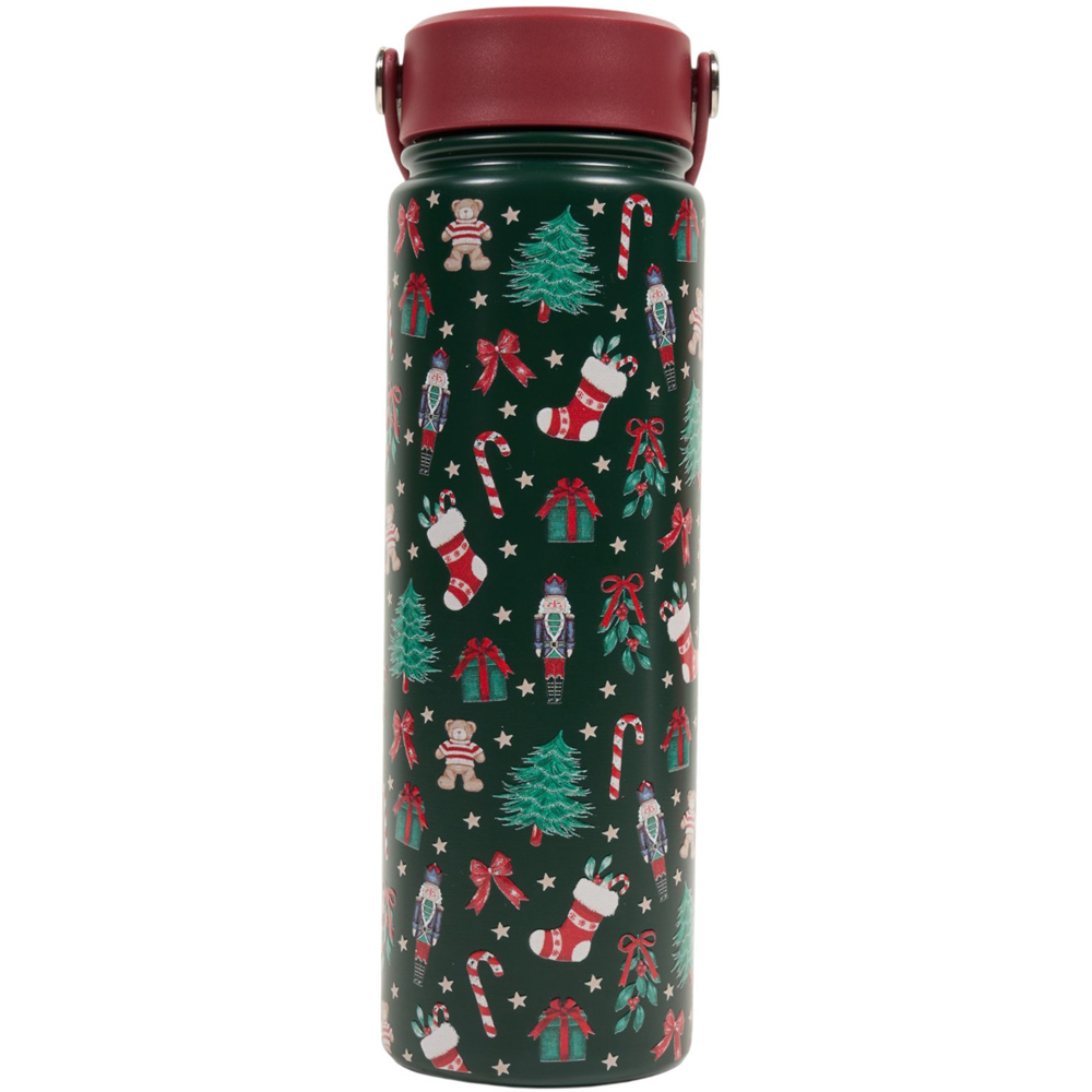 Cute Xmas Print Vacuum Bottle with Lid Image 2