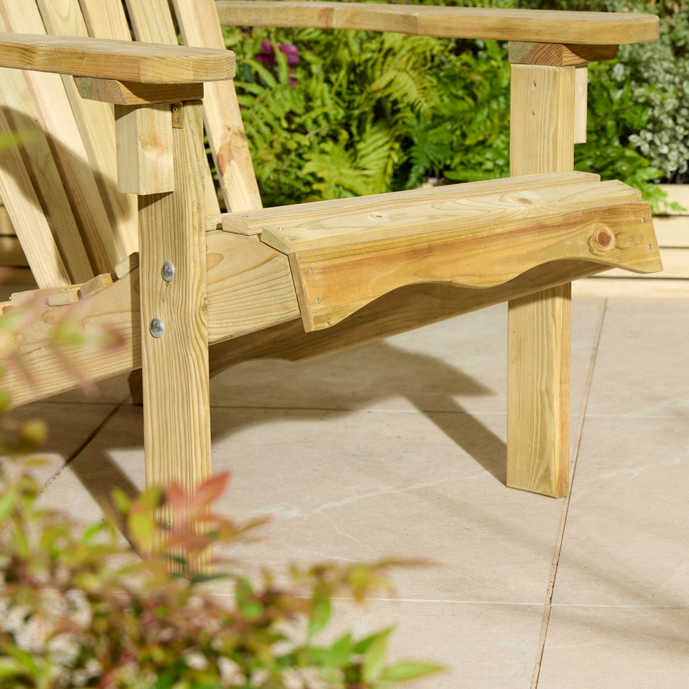 Rowlinson Lakeside Natural Softwood Adirondack Chair Image 4