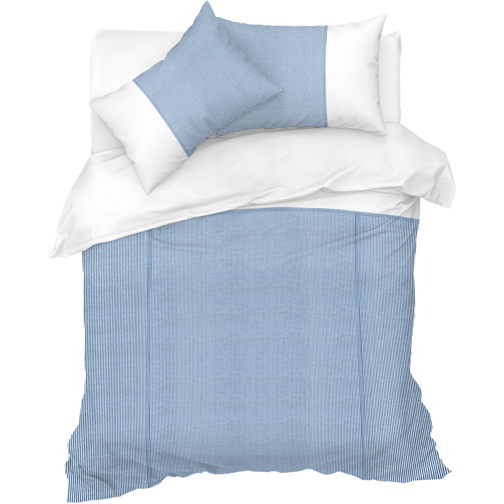 Sweet Dreams Lincoln Double Blue Stripes Duvet Set Image 2