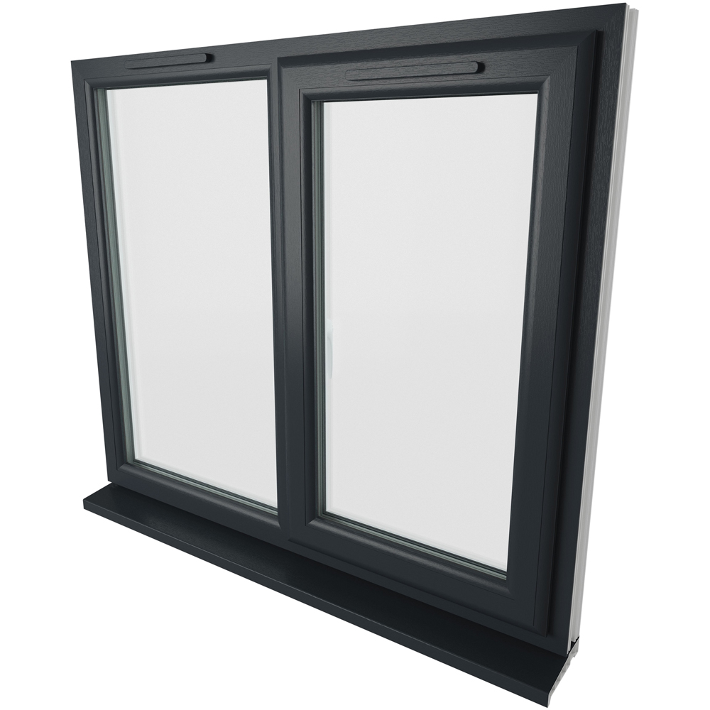 Crystal uPVC Triple Glazed Window RH Side Hung Next to a Fixed Grey White Clear Glass 1190x965mm Image 9