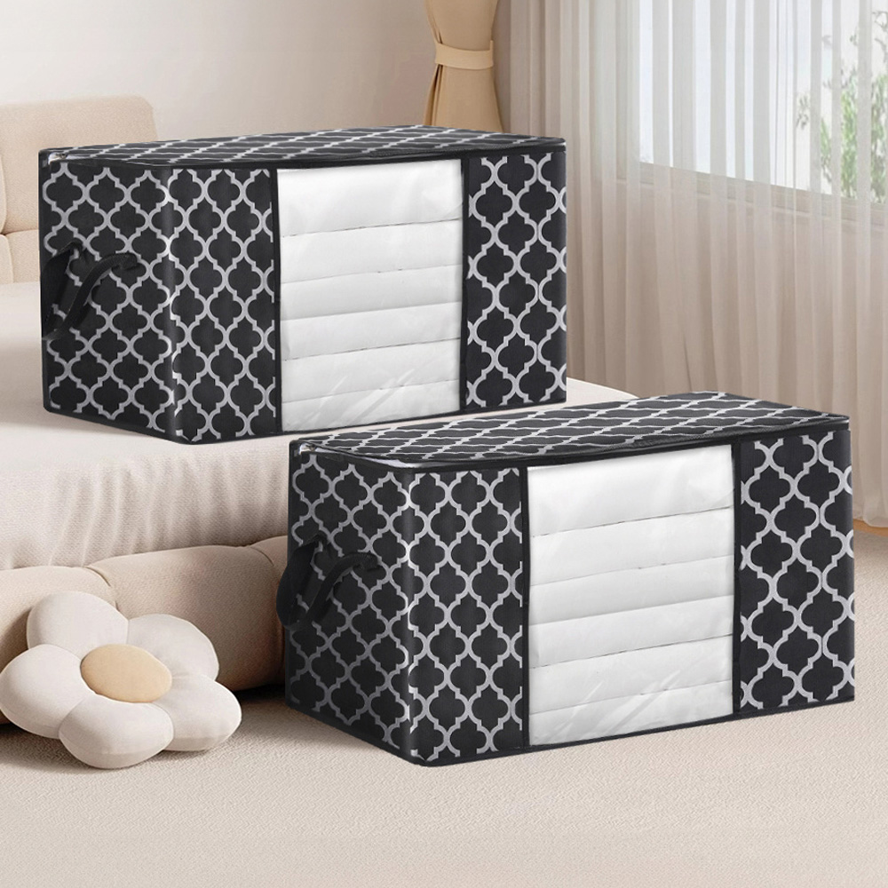 H&O Direct Black Fabric Foldable Clothes Organiser Image 2