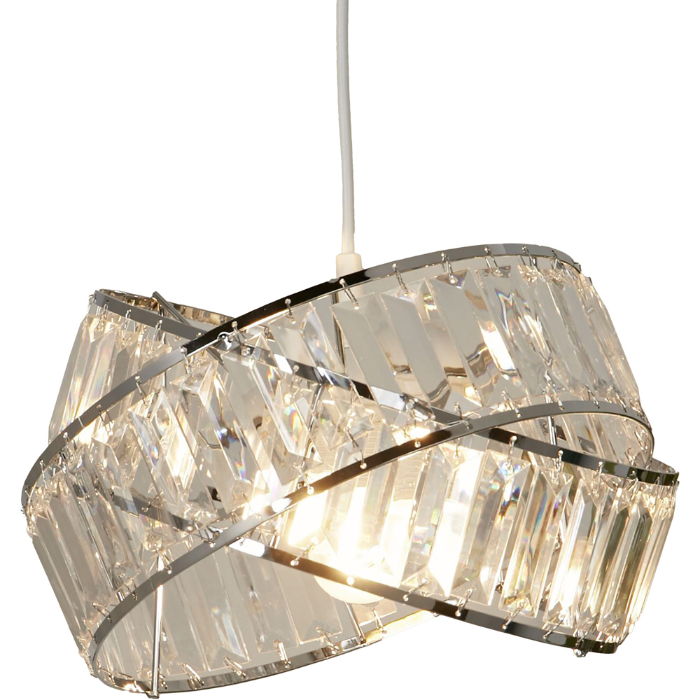 Lighting Collection Jarell Chrome and Clear Acrylic Ceiling Lamp Shade 30cm Image 3
