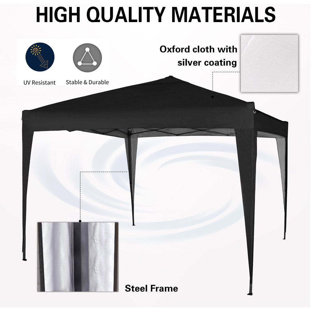Black Pop Up Outdoor Gazebo 3 x 3m Image 5