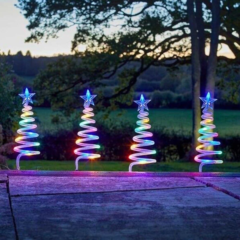Marco Paul Multicolour LED Tree Spiral Stakes 4 Pack Image 1