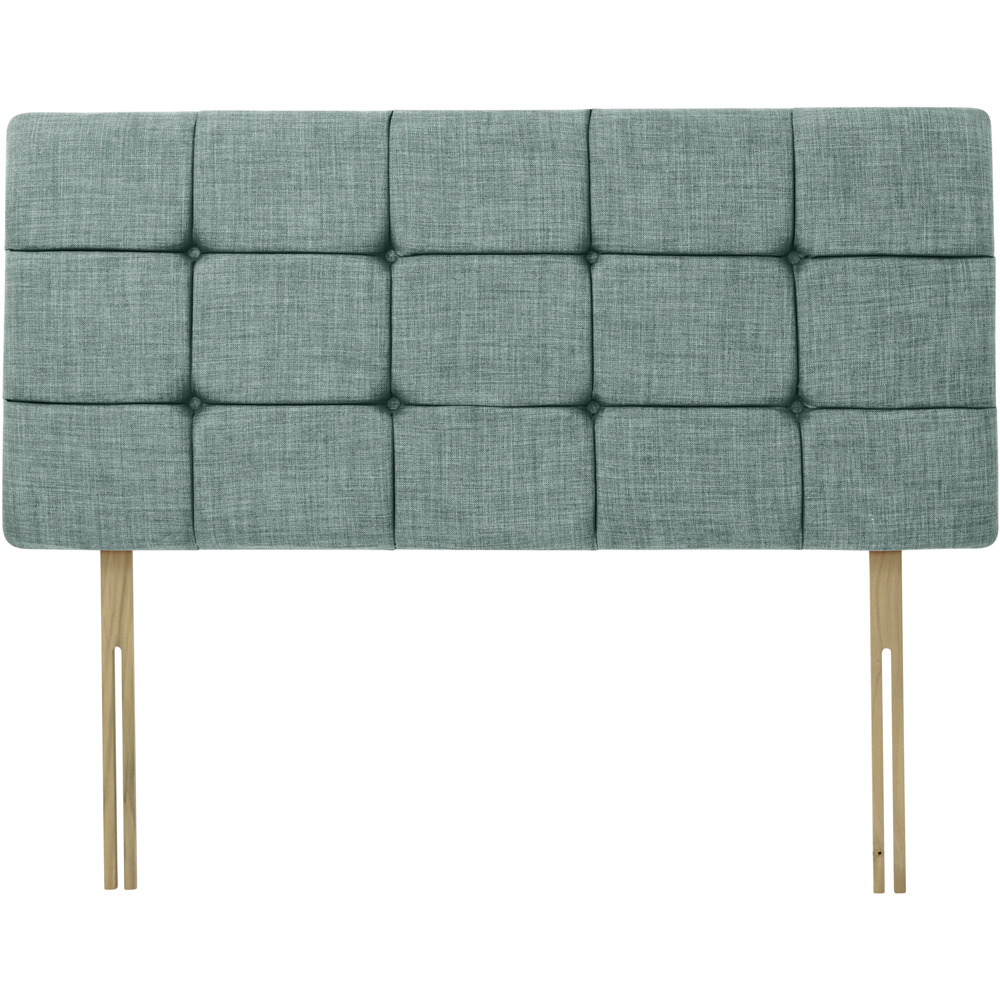 Bedmaster Small Double Duck Egg Linen Pearl Squared Headboard Image 2