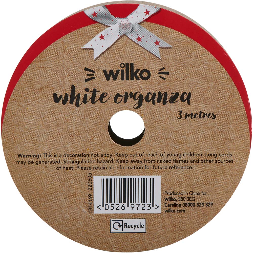 Wilko 3m White Organza Image 1
